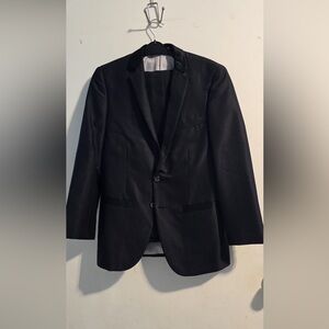 Black Sport Coat with Notched Lapel and Structured Shoulders Tazio ultra slim